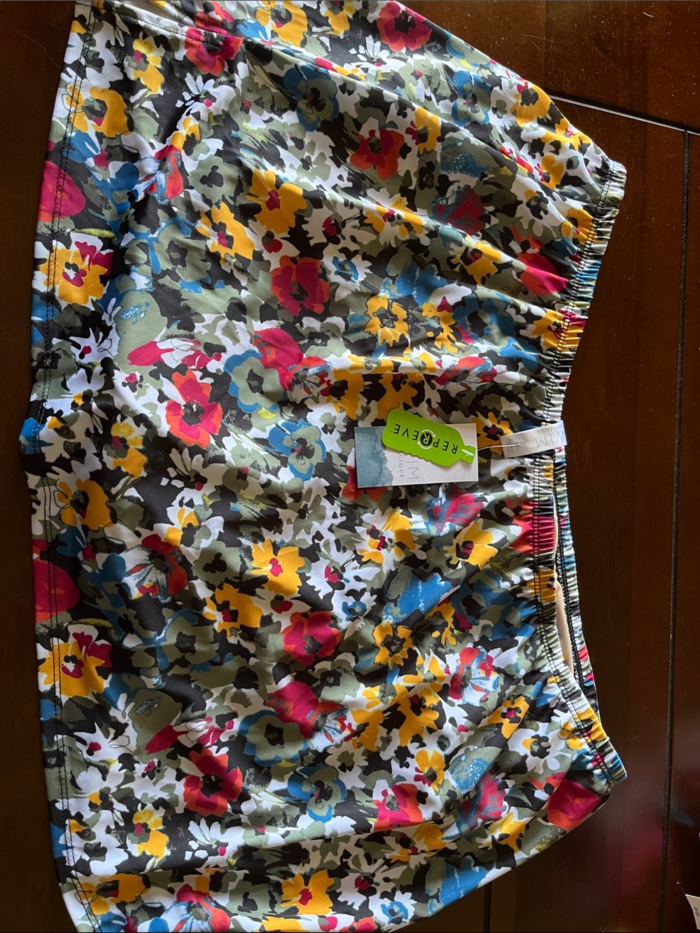 Floral Print Elastic Waist swim skirt  in Multicolor